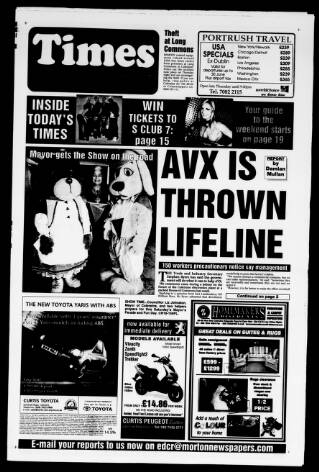 cover page of Coleraine Times published on May 2, 2001