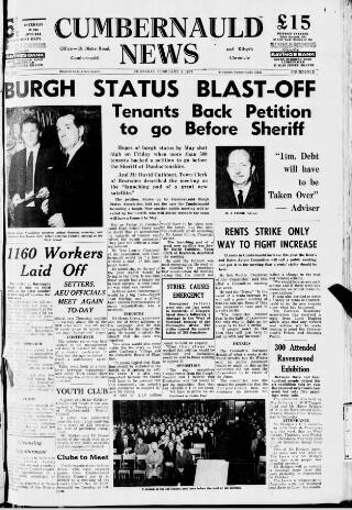 cover page of Cumbernauld News published on February 2, 1967