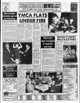 cover page of Cumbernauld News published on March 19, 1986