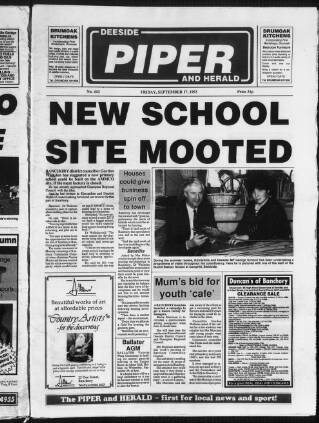 cover page of Deeside Piper published on September 17, 1993