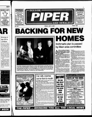 cover page of Deeside Piper published on May 4, 2001