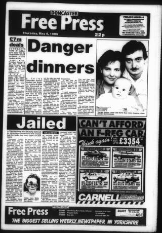 cover page of Doncaster Free Press published on May 4, 1989