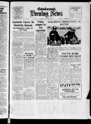 cover page of Gainsborough Evening News published on September 17, 1963