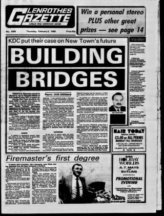 cover page of Glenrothes Gazette published on February 2, 1989