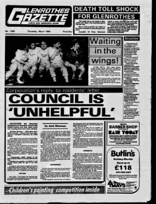 cover page of Glenrothes Gazette published on May 4, 1989