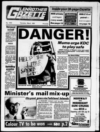 cover page of Glenrothes Gazette published on May 2, 1991