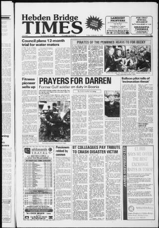 cover page of Hebden Bridge Times published on September 17, 1993