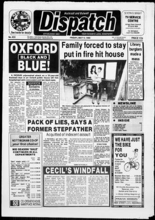 cover page of Hucknall Dispatch published on May 4, 1990