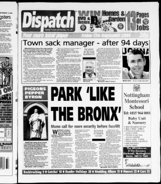 cover page of Hucknall Dispatch published on September 17, 2004
