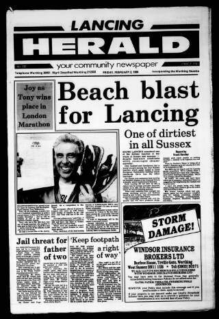 cover page of Lancing Herald published on February 2, 1990