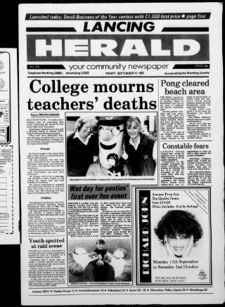 cover page of Lancing Herald published on September 17, 1993