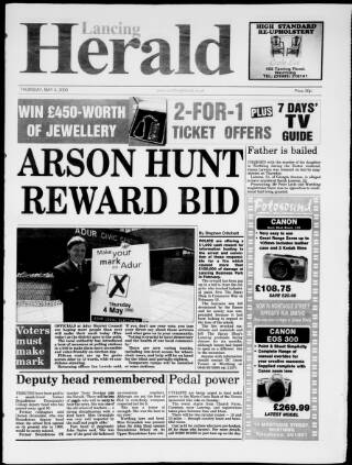 cover page of Lancing Herald published on May 4, 2000