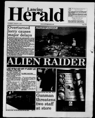 cover page of Lancing Herald published on August 2, 2001