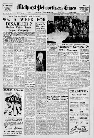 cover page of Midhurst and Petworth Observer published on February 2, 1952
