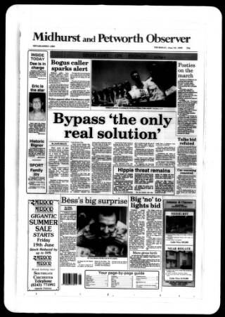 cover page of Midhurst and Petworth Observer published on June 18, 1992