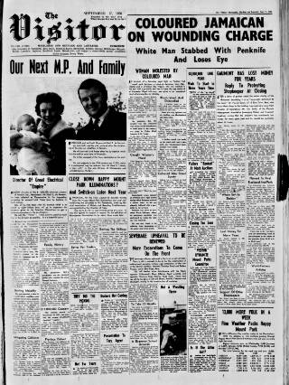 cover page of Morecambe Visitor published on September 17, 1958