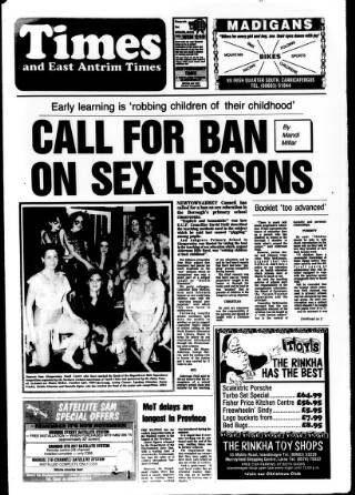 cover page of Newtownabbey Times and East Antrim Times published on November 2, 1989