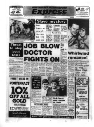 cover page of Pontefract & Castleford Express published on June 18, 1987