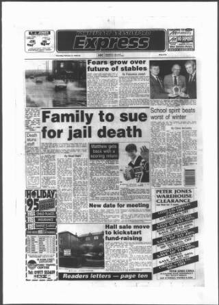 cover page of Pontefract & Castleford Express published on February 2, 1995