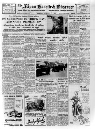 cover page of Ripon Gazette published on February 2, 1950