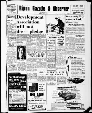 cover page of Ripon Gazette published on May 4, 1973
