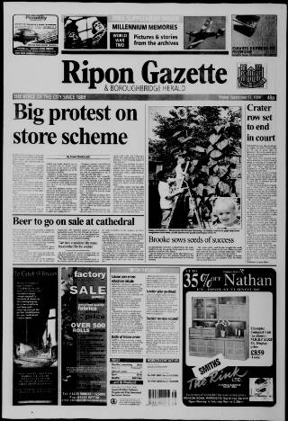 cover page of Ripon Gazette published on September 17, 1999