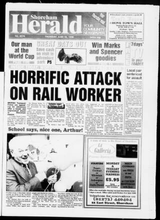 cover page of Shoreham Herald published on June 18, 1998