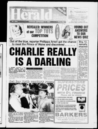 cover page of Shoreham Herald published on September 17, 1998