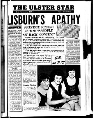 cover page of Ulster Star published on February 2, 1963