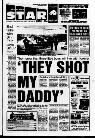 cover page of Ulster Star published on September 17, 1993