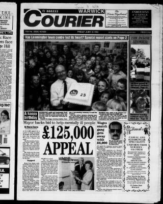 cover page of Warwick Courier published on June 18, 1993