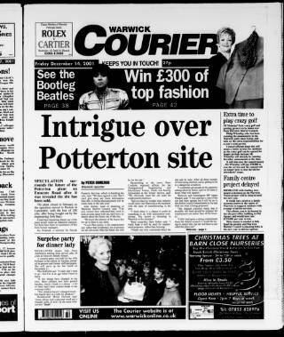 cover page of Warwick Courier published on December 14, 2001