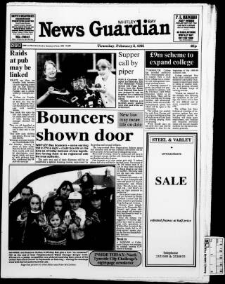 cover page of Whitley Bay Guardian published on February 2, 1995