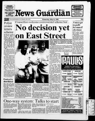 cover page of Whitley Bay Guardian published on May 4, 1995