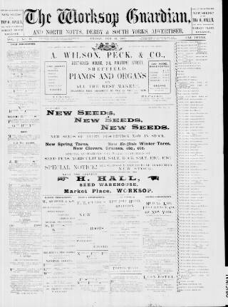 cover page of Worksop Guardian published on February 11, 1898