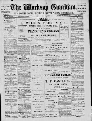 cover page of Worksop Guardian published on May 13, 1898