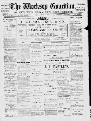 cover page of Worksop Guardian published on June 17, 1898