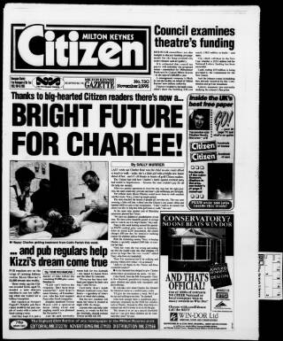cover page of Milton Keynes Citizen published on November 2, 1995
