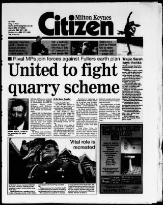 cover page of Milton Keynes Citizen published on May 4, 2000