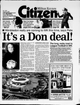 cover page of Milton Keynes Citizen published on August 2, 2001