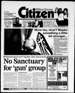 cover page of Milton Keynes Citizen published on May 2, 2002