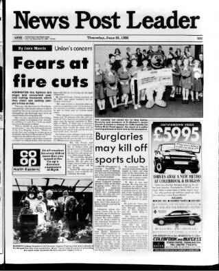cover page of Blyth News Post Leader published on June 18, 1992