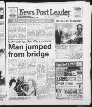 cover page of Blyth News Post Leader published on June 18, 1998