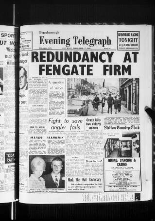 cover page of Peterborough Evening Telegraph published on September 17, 1966