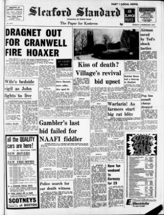 cover page of Sleaford Standard published on February 2, 1973