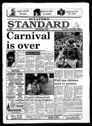 cover page of Sleaford Standard published on May 2, 1996