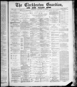 cover page of Cleckheaton & Spenborough Guardian published on August 2, 1889
