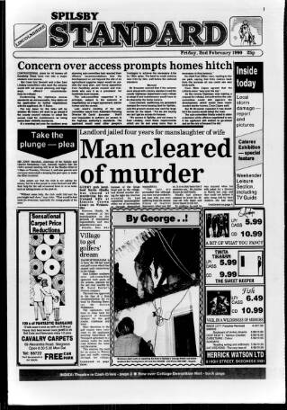 cover page of Spilsby Standard published on February 2, 1990