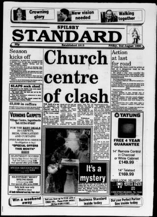cover page of Spilsby Standard published on August 2, 1996