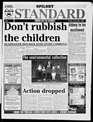 cover page of Spilsby Standard published on June 18, 1999